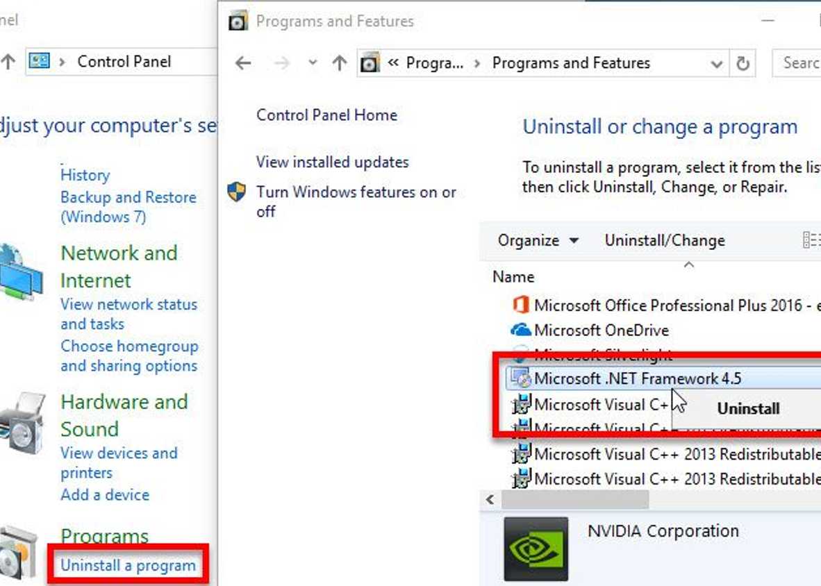 Reinstall Microsoft.NET Framework