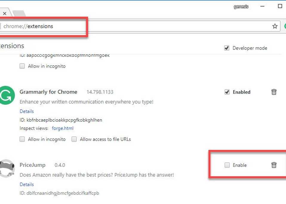 Disable or Remove third-party extension