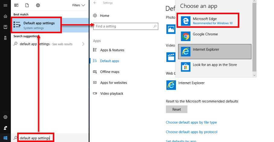 Restore Windows 10 MS Edge as Default Browser
