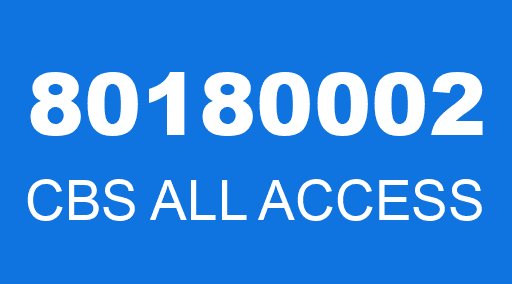 80180002 CBS ALL ACCESS
