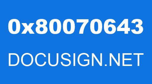 0x80070643 DOCUSIGN.NET