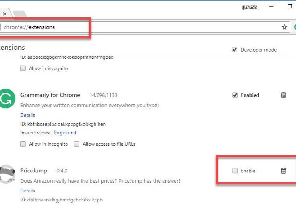 Disable or Remove third-party extension