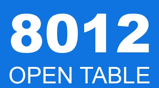 8012 OPEN TABLE