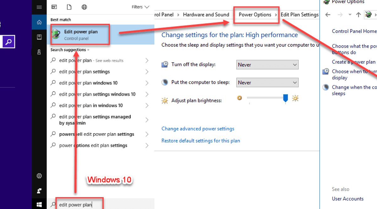 Change Power Option Settings