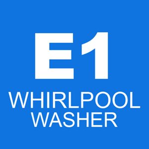 The E1 error code on a Whirlpool washer indicates that the washer is not draining properly