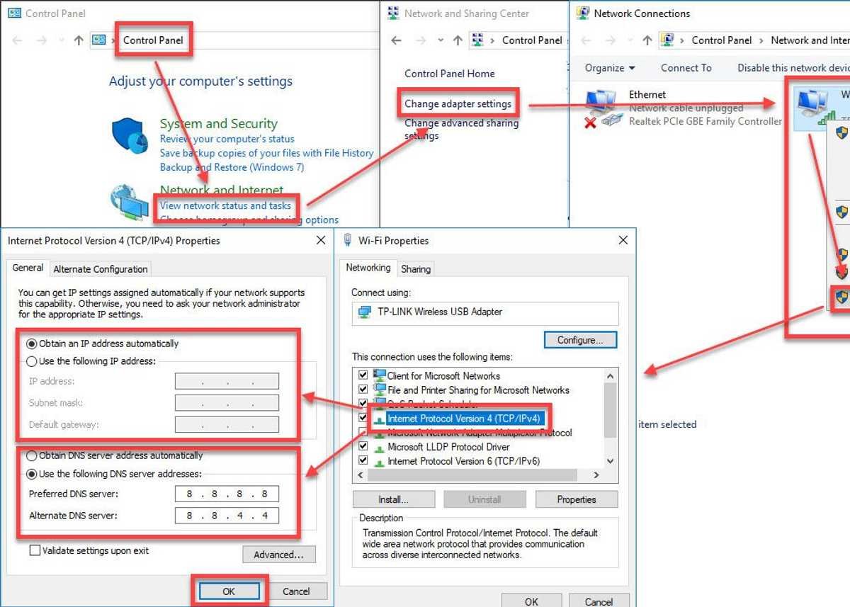 Change DNS address