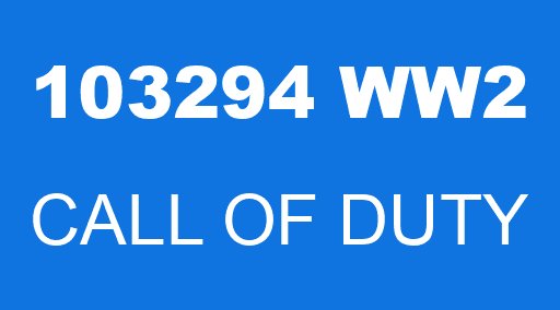 103294 WW2 CALL OF DUTY