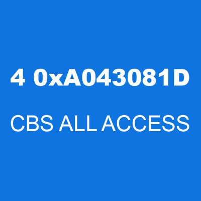 4 0xA043081D CBS ALL ACCESS