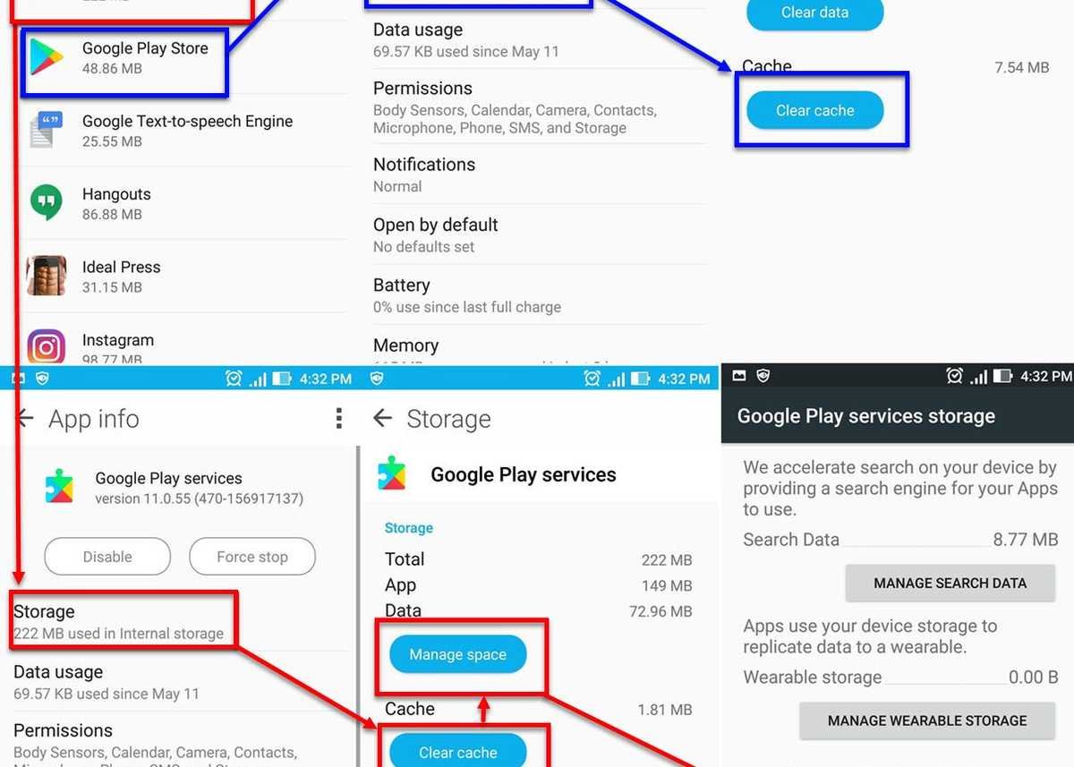 Clear Google Play Store cache