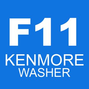 The F11 code on a Kenmore washer indicates that there is a problem with the washing machine's door lock