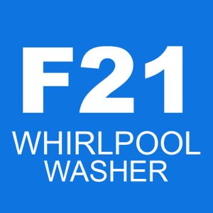 The f21 error code on a Whirlpool washer indicates that there is a problem with the drain pump