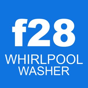 The F28 error code on a Whirlpool washer indicates that the washer is not draining properly