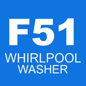 The f51 error code on a Whirlpool washer indicates that the washer is not draining properly
