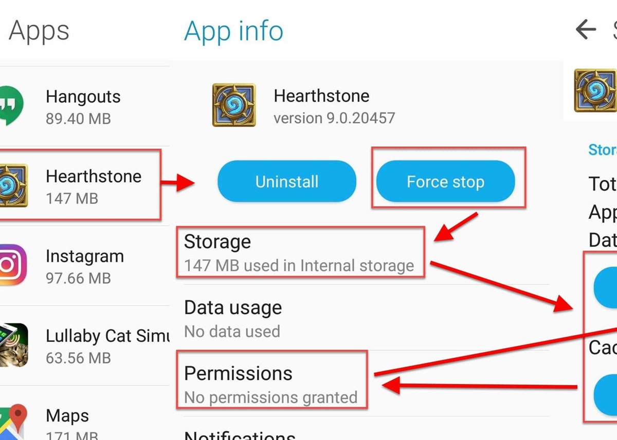 Clear data and cache, and enable Storage