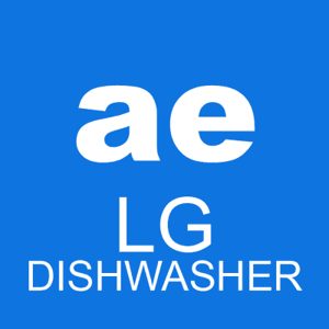 The AE error code on a LG dishwasher indicates that there is water in the base pan
