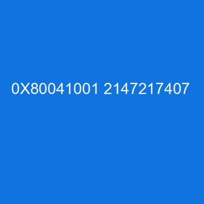 0X80041001 2147217407