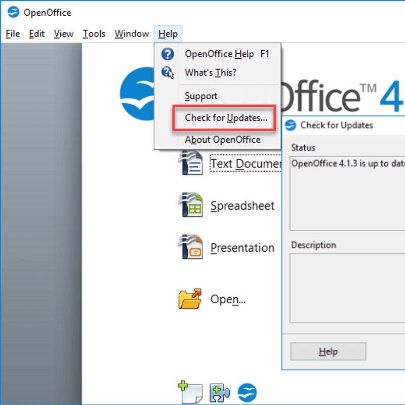 Update OpenOffice