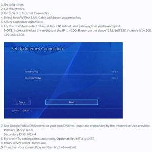 Set internet protocol (IP) address and domain name system (DNS) to Manual