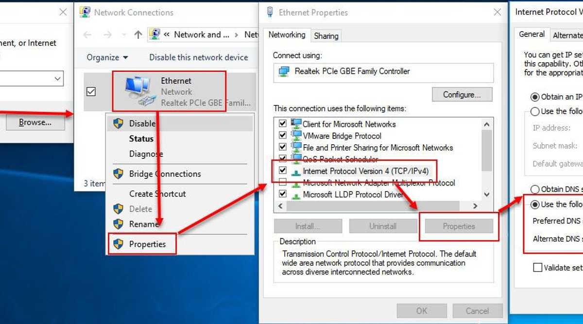 Change DNS server address