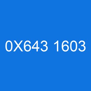 This error code means that a software change returned error 1603