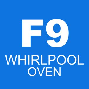 The F9 code on a Whirlpool oven indicates that the oven door is not fully closed