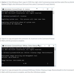 Delete SoftwareDistribution and run DISM command with sfc /scannow command