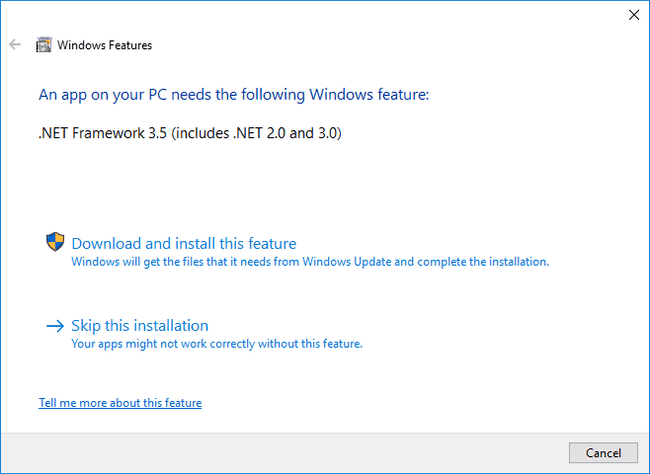 Install .NET Framework 3.5