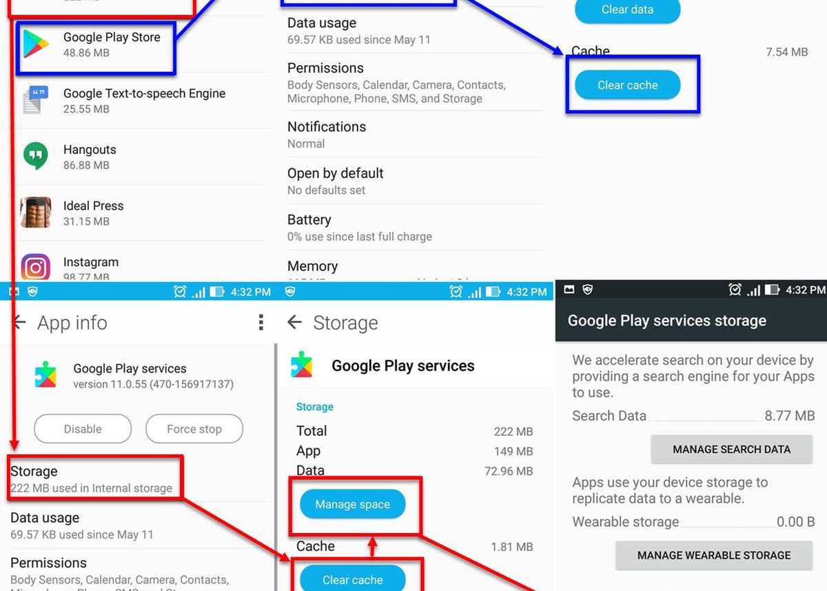 Clear Google Play Store cache