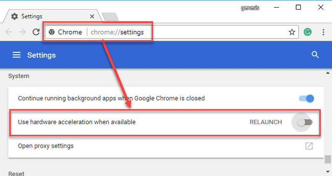 Reset Google Chrome