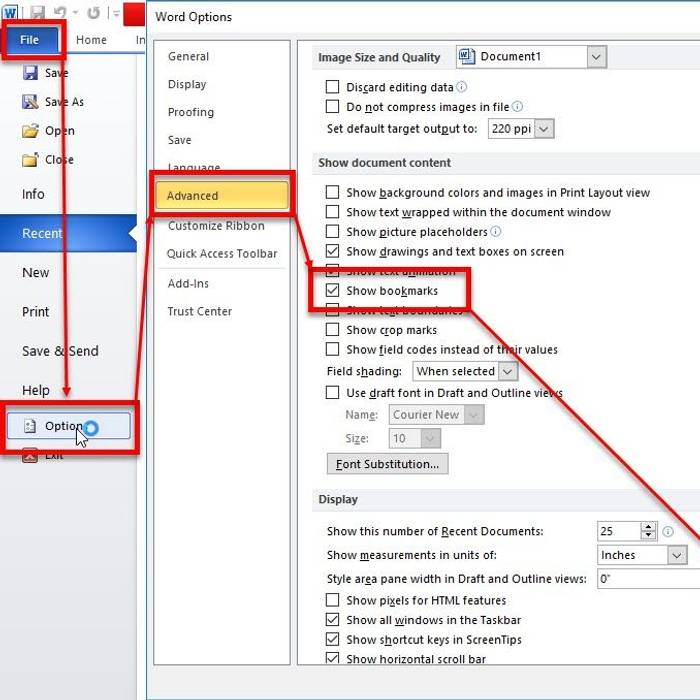 Enable Show Bookmarks