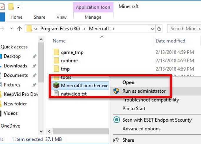 Run MinecraftLauncher.exe as Admin