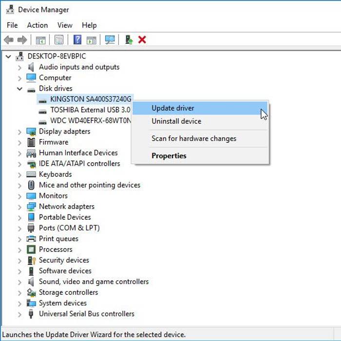 Test Hard disk drive (HDD) or Solid state drive (SSD)