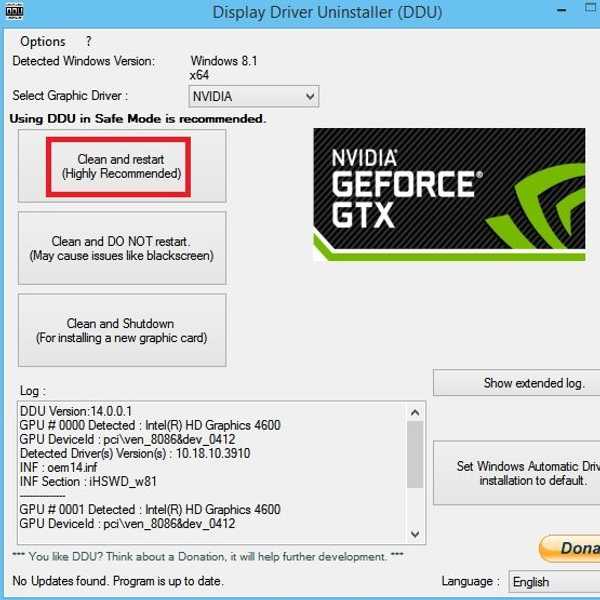 Use Display Driver Uninstaller and Install graphics card