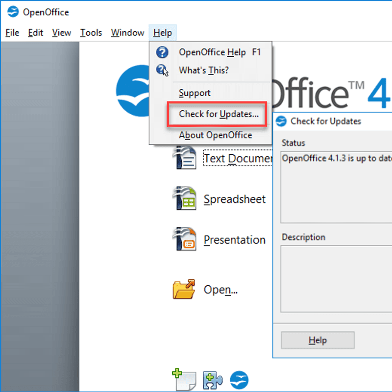 Update OpenOffice