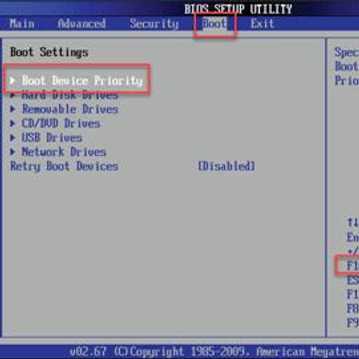 Set BIOS to UEFI or Legacy and Set Boot device priority