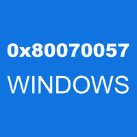0x80070057 WINDOWS