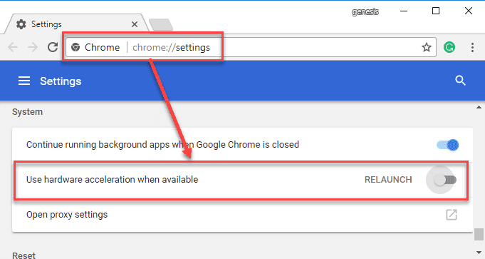 Reset Google Chrome