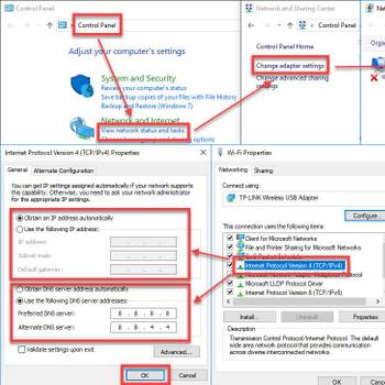 Change DNS address