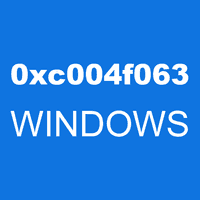 0xc004f063 WINDOWS