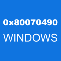 0x80070490 WINDOWS