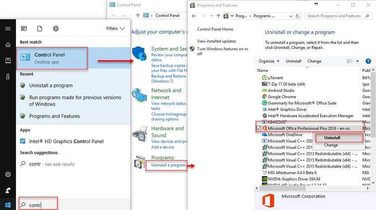 Reinstall MS Office