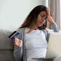 Woman feels stressed having access problem to e-banking