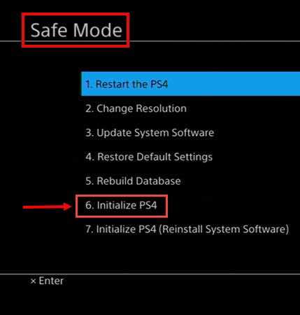 how to enter safe mode on ps4