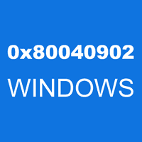 0x80040902 WINDOWS
