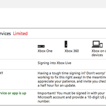 Check Xbox Live server