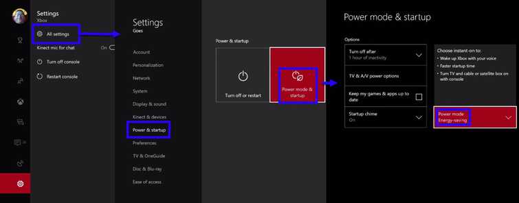 Turn on Energy Saving mode (Xbox One)