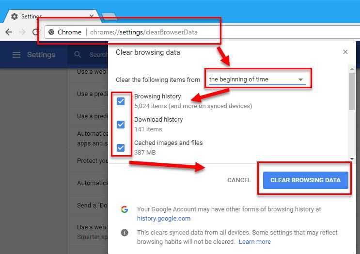Clear Browser Cookies & Cache Data