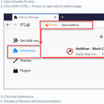 Disable third-party extensions