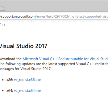 Microsoft Visual C++ Redistributable Packages