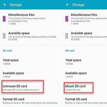 Unmount SD Card